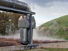 Biofilteranlage mit aufsteigendem Dampf