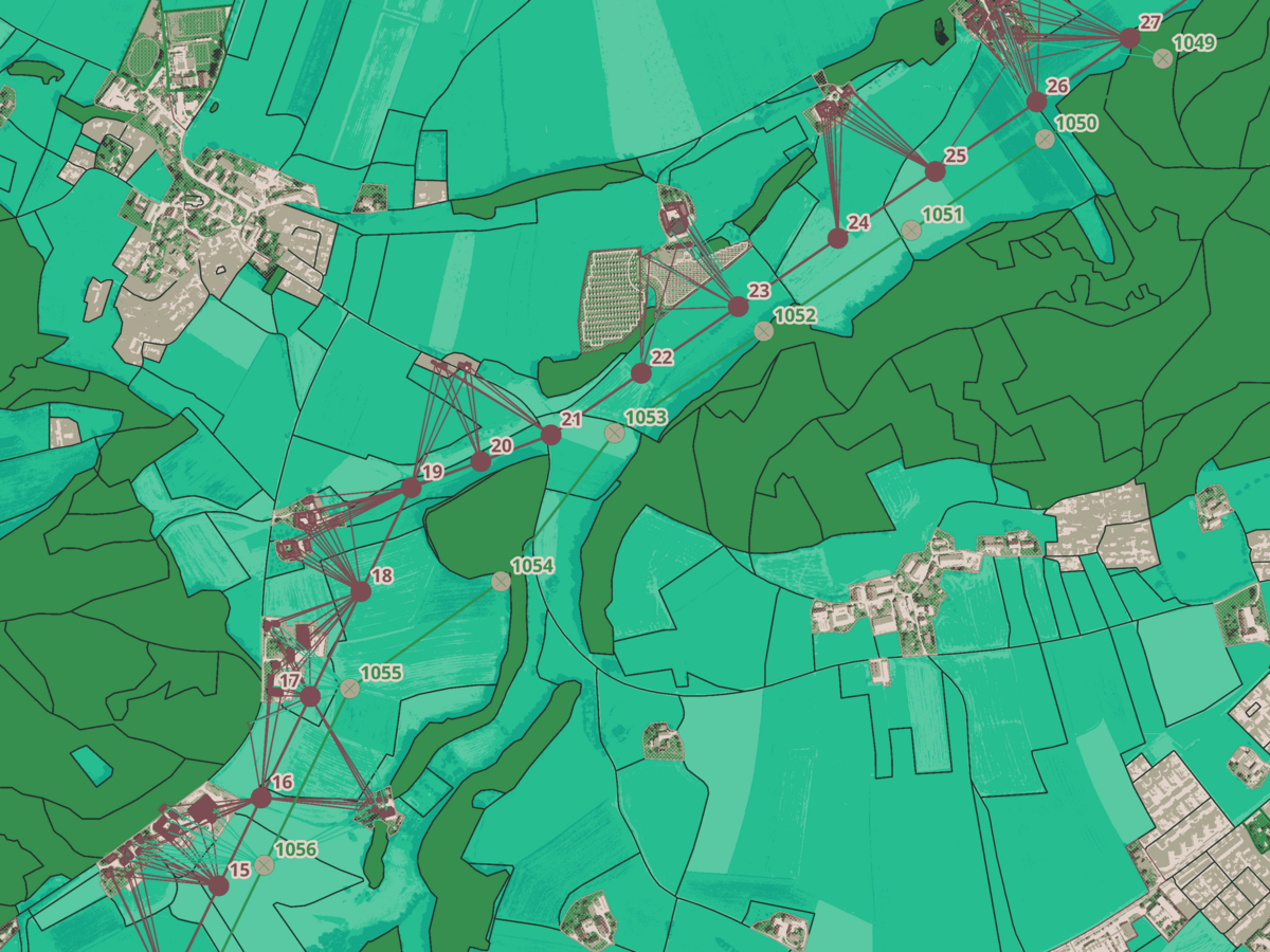 Modeling of geodata, map
