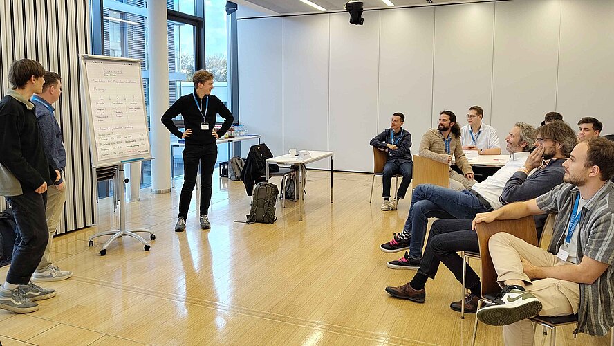 Präsentation der Gruppenarbeit beim Workshop Reinhören 2025