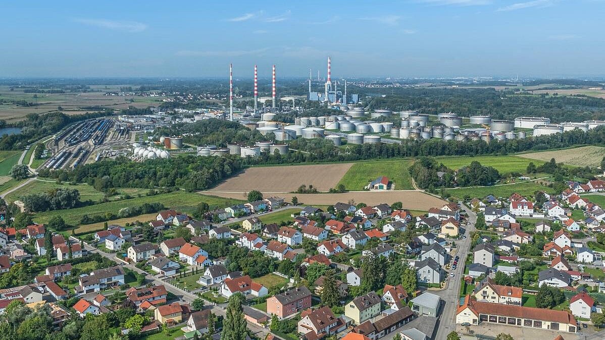 Vohburg von oben, Industrie, Wohngebiet